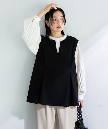 楽ちんリップルペプラムベスト