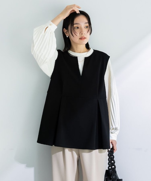 楽ちんリップルペプラムベスト