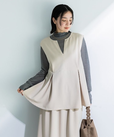 楽ちんリップルペプラムベスト