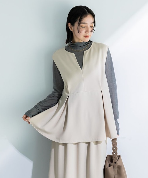 楽ちんリップルペプラムベスト