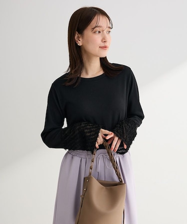 袖フェザードッキングプルオーバー