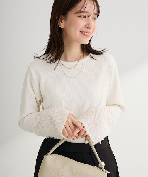 袖フェザードッキングプルオーバー