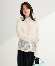 衿付きレースカットプルオーバー