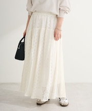 ラウンド切替インドコットンレーススカート