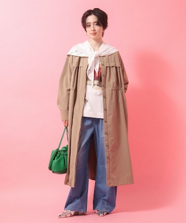 【楽しゃれUV】ギャザードロストワンピース