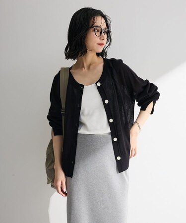 【しのばせカーディガン】ポケッタブルUVカットニットカーディガン