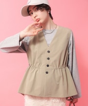 【楽しゃれUV】ドロストフレアベスト