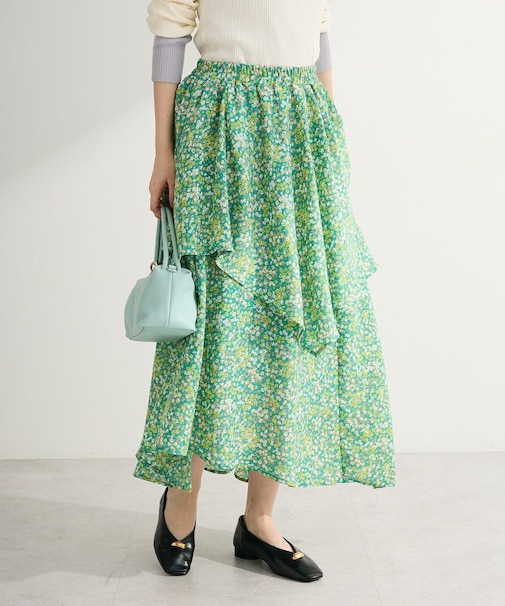 花柄イレヘムボリュームスカート