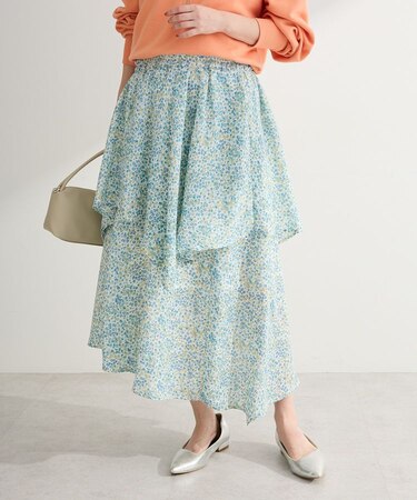 花柄イレヘムボリュームスカート