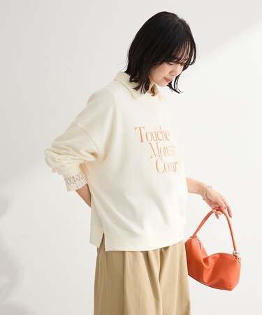 オーバーサイズロゴ裏毛プルオーバー