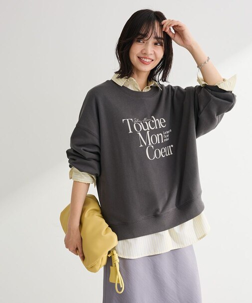 オーバーサイズロゴ裏毛プルオーバー