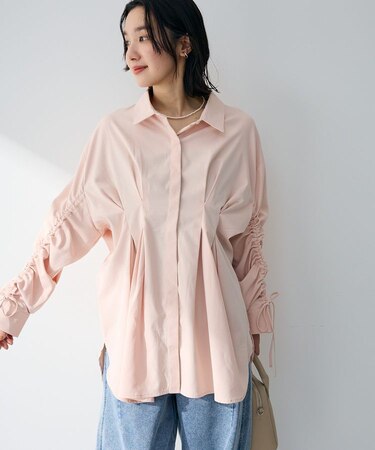 【WEB限定】ドロストシャーリングウエストタックシャツⅡ