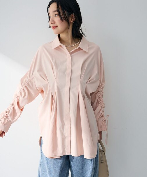 【WEB限定】ドロストシャーリングウエストタックシャツⅡ