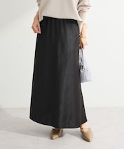 光沢サテンナロースカート