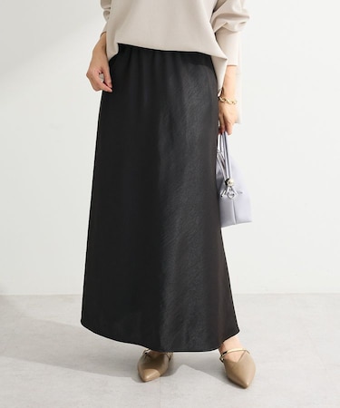 光沢サテンナロースカート