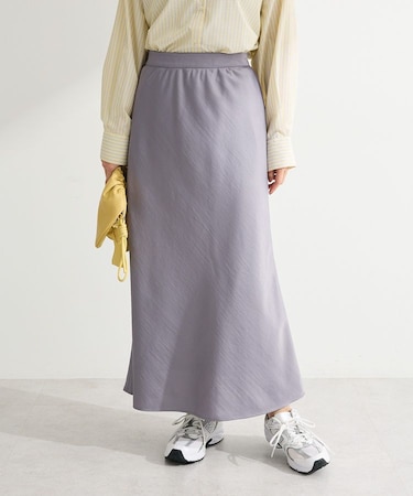 光沢サテンナロースカート