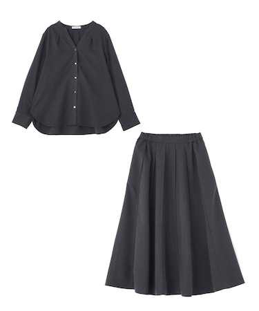 SET2点スキッパーブラウス+プリーツスカート