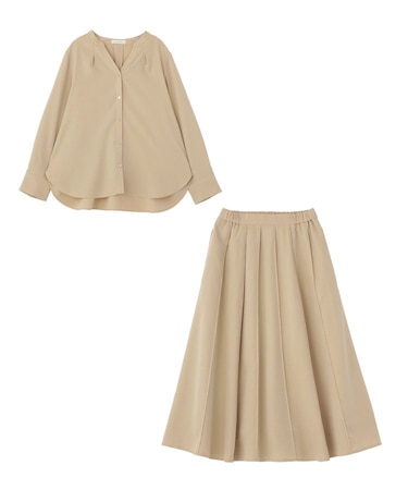 SET2点スキッパーブラウス+プリーツスカート