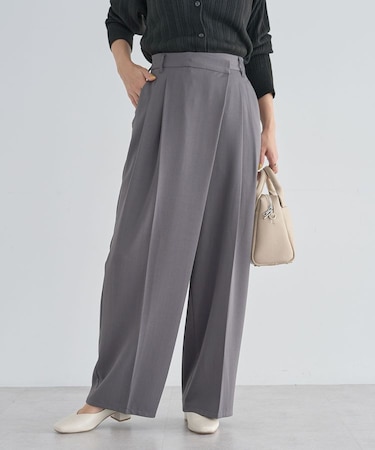 アシメウエストタックパンツ