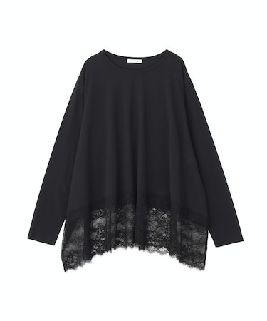 裾イレヘムレースドッキングプルオーバー