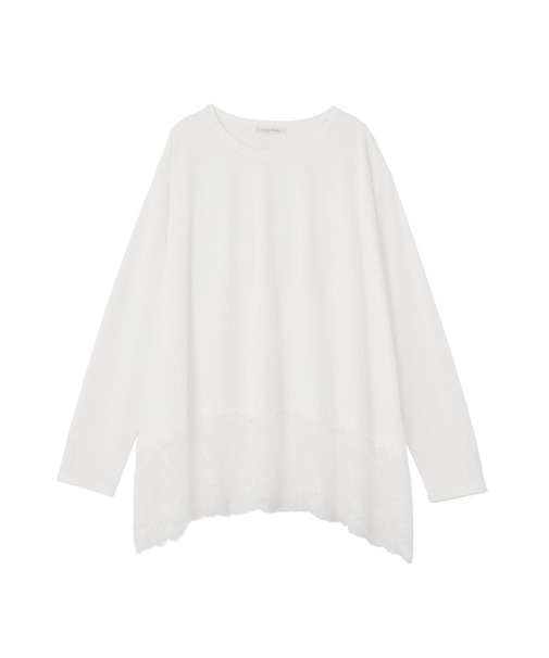 裾イレヘムレースドッキングプルオーバー