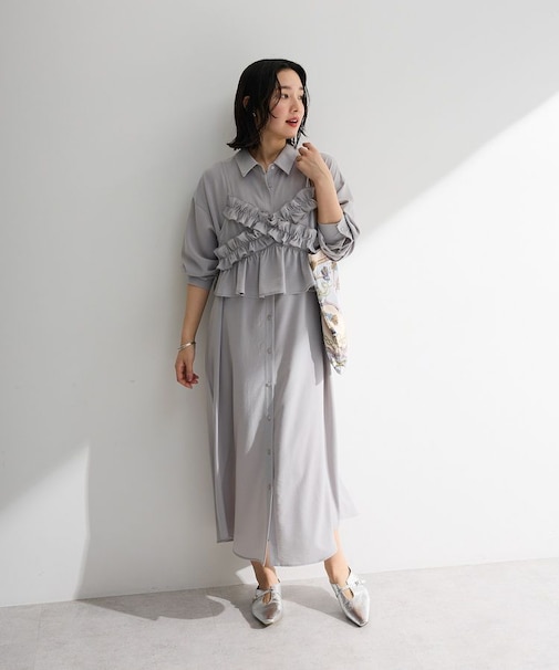 SET2点フリルビスチェ＋シャツワンピース