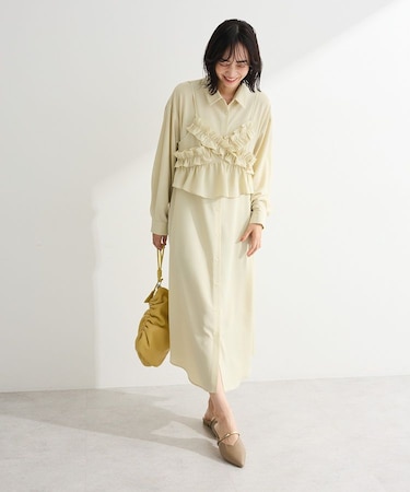 SET2点フリルビスチェ＋シャツワンピース