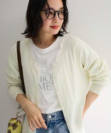 レースドッキングニットカーディガン