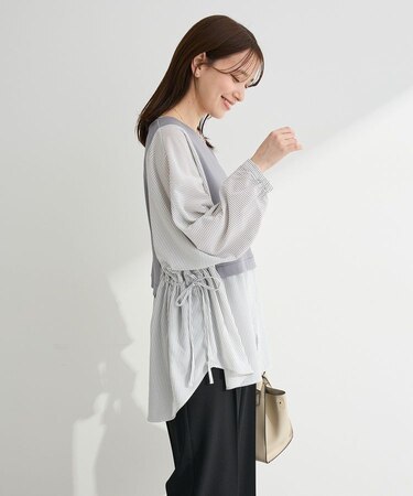 脇リボンドッキングチュニック