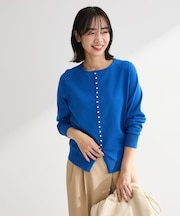 パール調ボタン付き2WAYニットプルオーバー