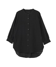 シアーチェック7分袖シャツ