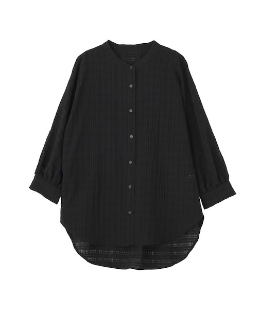 シアーチェック７分袖シャツ