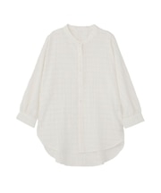 シアーチェック７分袖シャツ