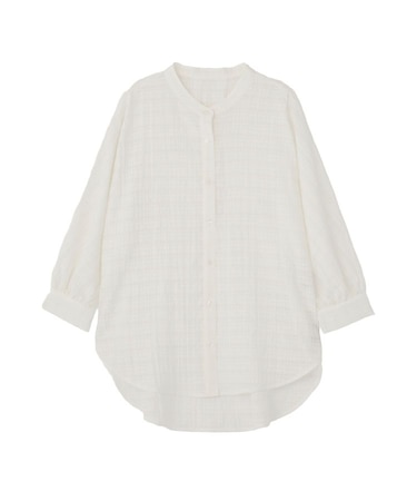 シアーチェック７分袖シャツ