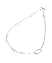 オーバルチェーンつなぎネックレス