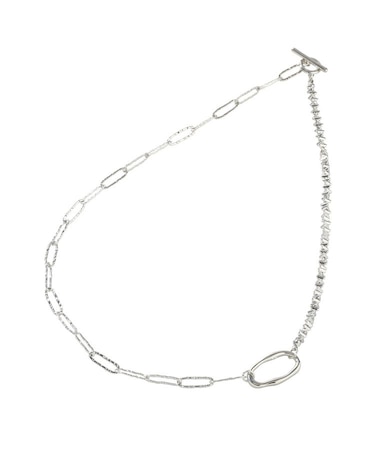 オーバルチェーンつなぎネックレス