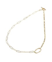 オーバルチェーンつなぎネックレス