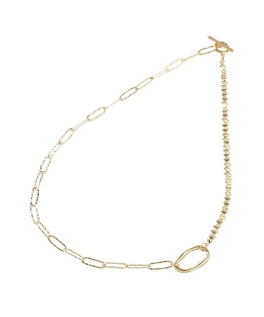 オーバルチェーンつなぎネックレス