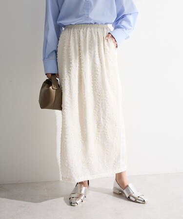 3Dレース刺しゅうスカート
