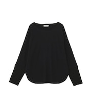 袖チュールリブプルオーバー