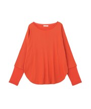 袖チュールリブプルオーバー