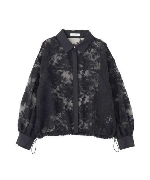 オーガン刺繍比翼シャツ