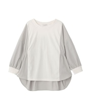 7分袖サイドシャーリングドッキングプルオーバー