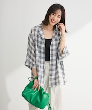 開襟シアーシャツジャケット