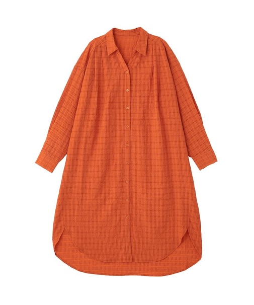 シアーチェックシャツワンピース