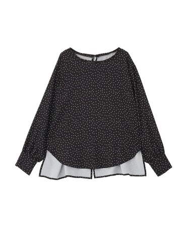 ドットイージーケアバックスリットブラウス