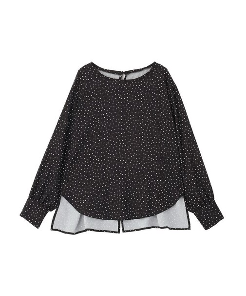 ドットイージーケアバックスリットブラウス