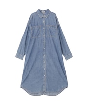 シアーデニムシャツワンピース