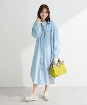 シアーデニムシャツワンピース