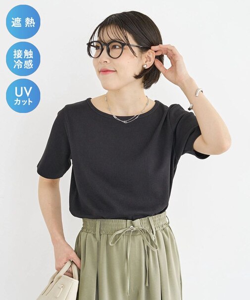 【適ON】5分袖リブプルオーバー